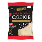 Ciasteczko proteinowe truskawka z białą czekoladą bez dodatku cukru 50 g – Frank&Oli