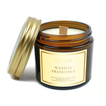 Świeca sojowa zapachowa z drewnianym knotem wanilia francuska 120 ml – Your Candle