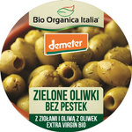 Oliwki zielone bez pestek z ziołami i oliwą z oliwek extra virgin Demeter BIO 125 g – Bio Organica Italia