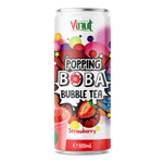 Popping Boba Bubble Tea Napój herbaciany z pękającymi kuleczkami i sokiem truskawkowym 320 ml – Vinut